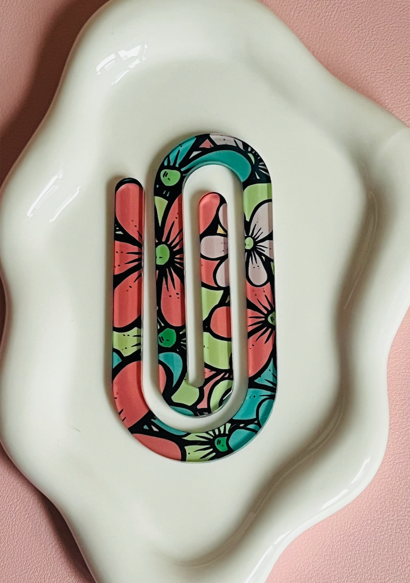 Colorful Floral PaperClip Bookmark
